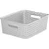 Curver My Style Medium Rectangular Plastic Storage Basket - Grey - 13L