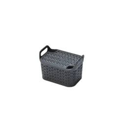 Small Urban Storage Basket With Lid - Graphite
