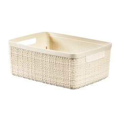 Curver Jute Small Recycled Storage Basket - 5L White